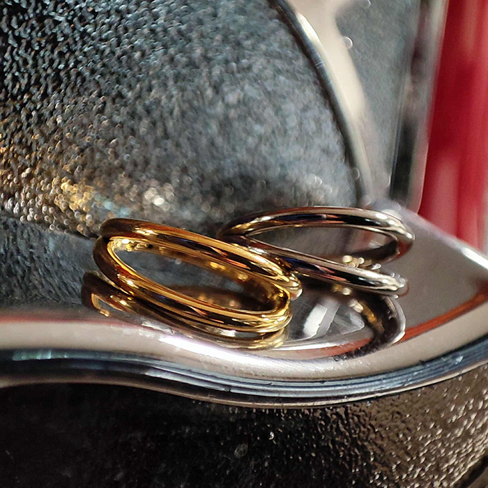 Titanium piercing ring clicker double - silver - TK-006