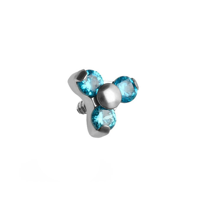 Titanium attachment with blue zirconias - silver - TNA-067