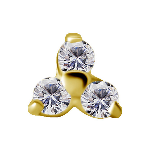 attachment 18K gold - triangle with white zircons - GD18K-019