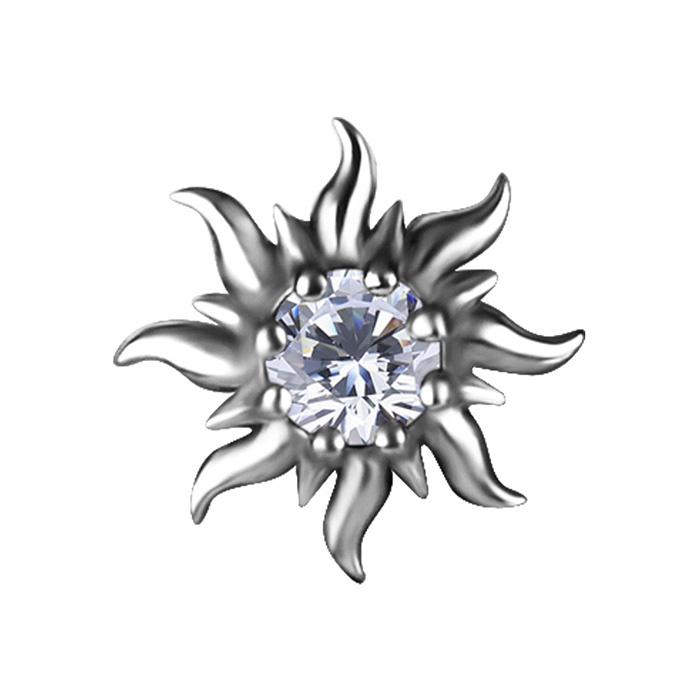 Attachment push in - with white zircons - CoCr NF - gold - PI-028