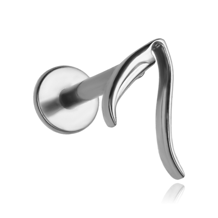 Titanium labret scythe - silver - TGW-168