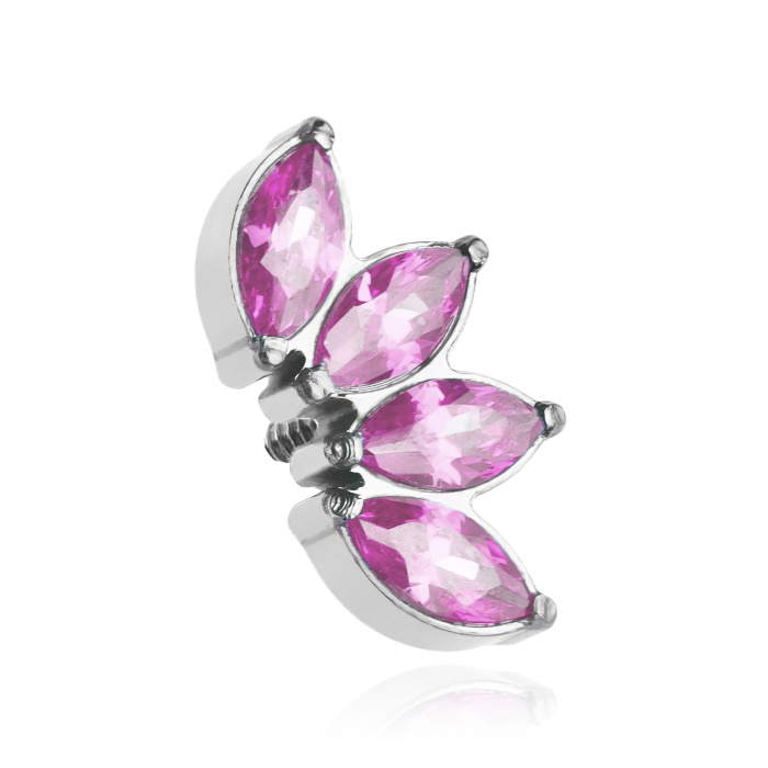 Titanium attachment with pink zircons - TNA-076