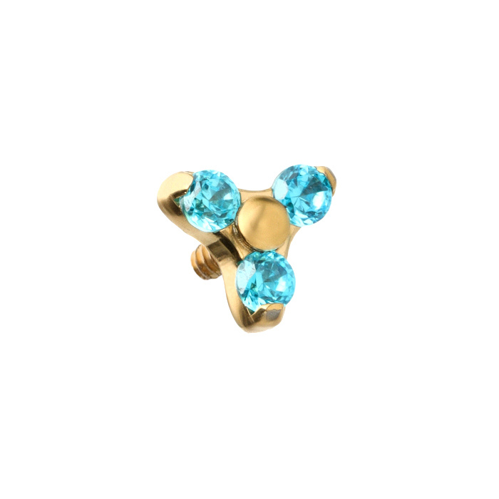 Titanium attachment with blue zirconias - gold - TNA-067