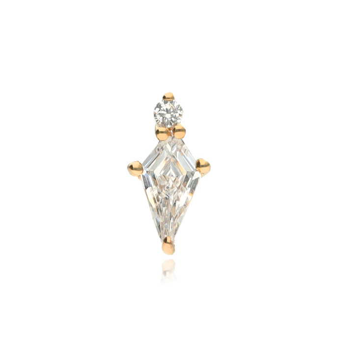 attachment 14K gold ornament with white zircons - GD14K-006