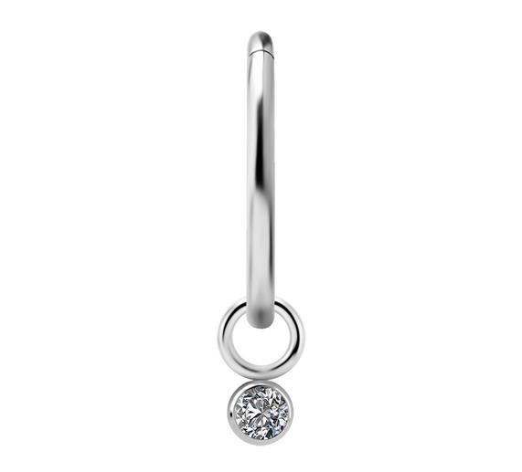 Titanium Charms - PREMIUM ZIRCON - silver - D-032