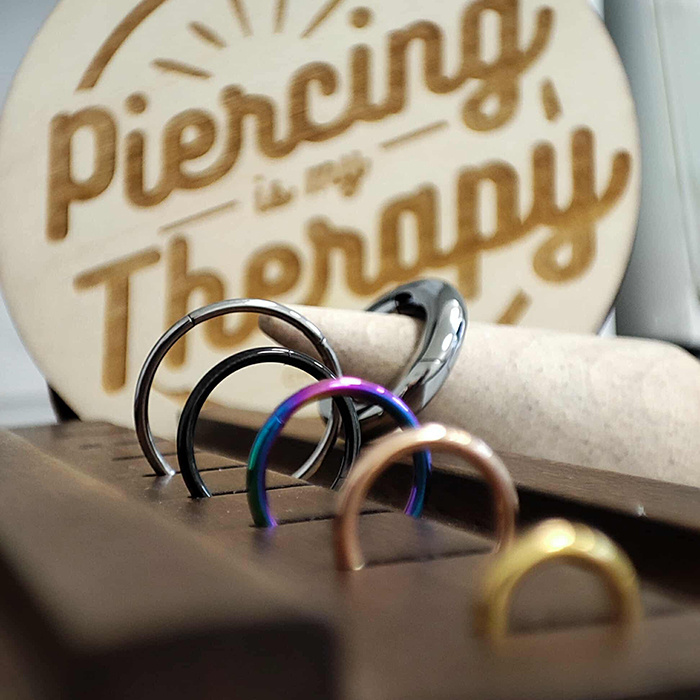 Titanium piercing ring CLICKER - silver - TK-001