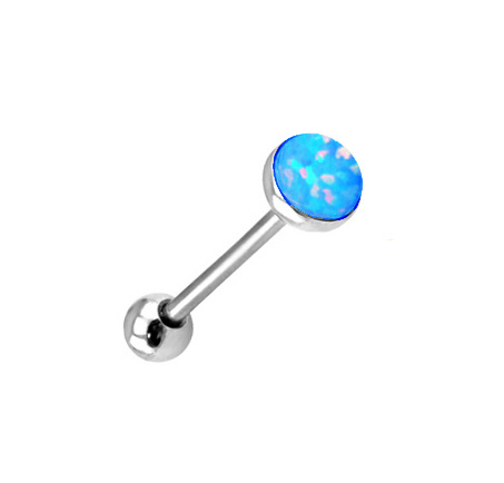 Tongue barbell - iridescent blue - KJ-006