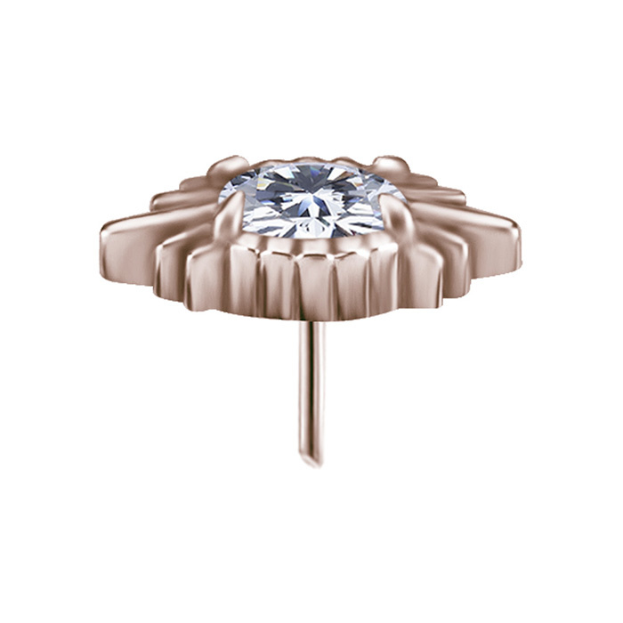Attachment push in - with white zircons - CoCr NF - gold - PI-028
