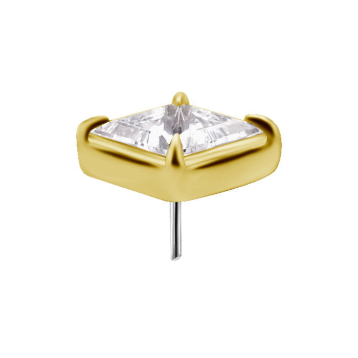 attachment 18K gold ornament with white zirconia - GD18K-044