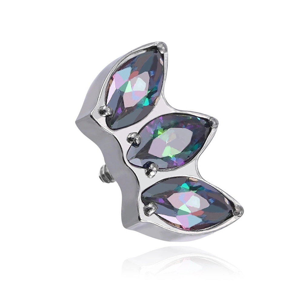 Titanium attachment with zircons Vitrail Medium - sterling silver - TNA-081