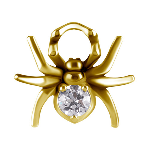 Charms - CoCr NF - gold spider - PREMIUM ZIRCONIA - D-041