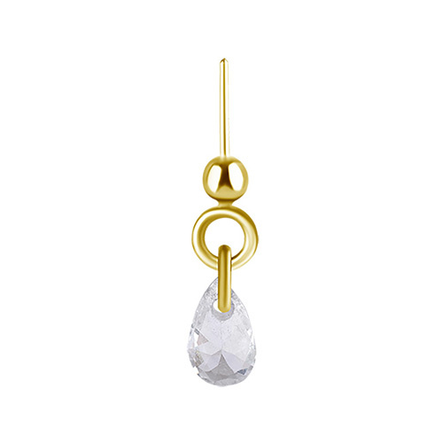 Titanium attachment PUSH IN - gold with white zirconia - TPI-008