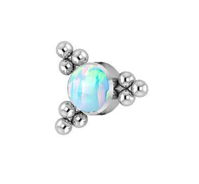 Titanium attachment for pins with light blue opal - TNA-034