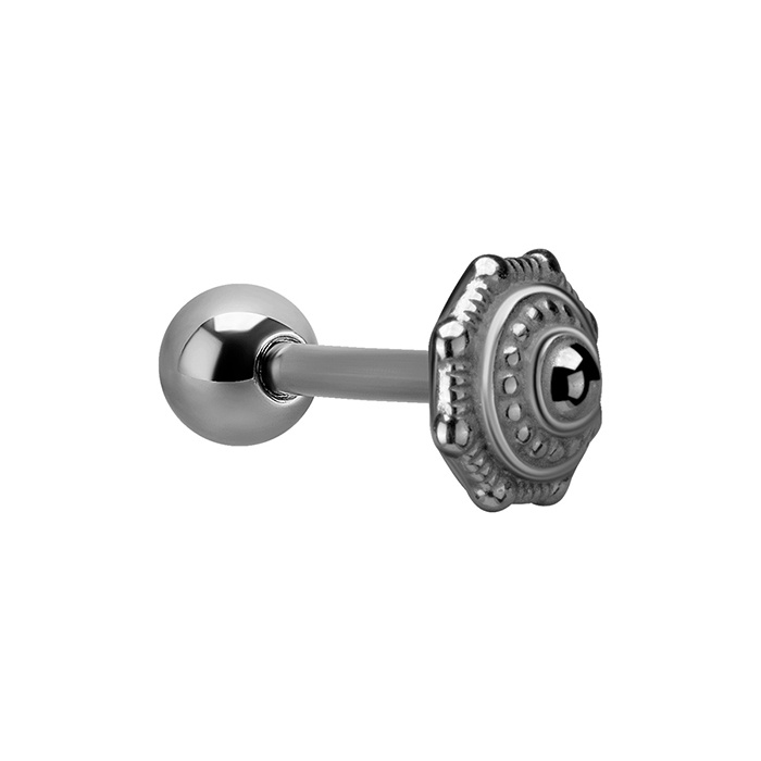 Tongue barbell decorative - silver - KJ-012