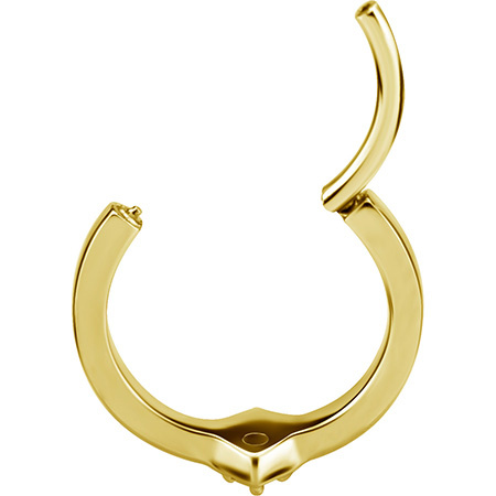 Gold  clicker   ring - Premium Zirconia - K-016