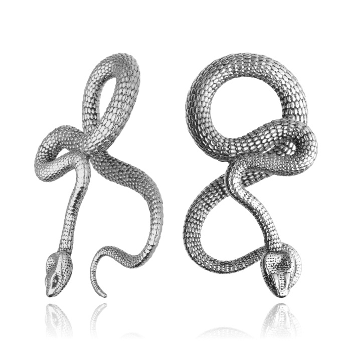 Ear weight hanger snake - pair - silver - PT-1166