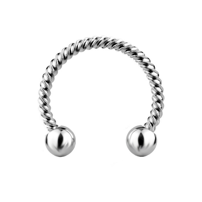 Silver twisted horseshoe - P-007