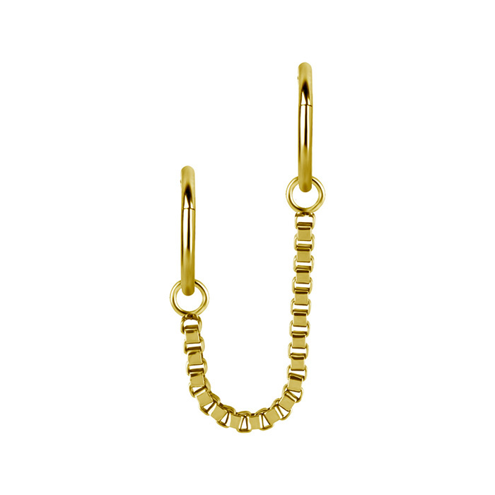 Gold chain finished with a large eyelet - D-078