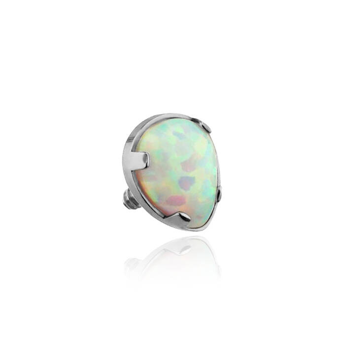 Titanium attachment for pins opal teardrop light blue - TNA-035