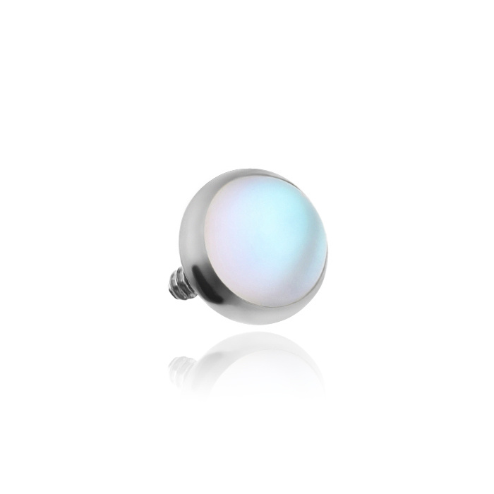 Titanium attachment - Frosted Moonstone - silver - TNA-074