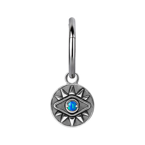 Charms - eye with opal - silver - D-056