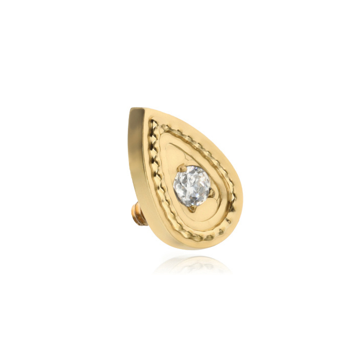 Titanium attachment with white zirconia - gold - TNA-011