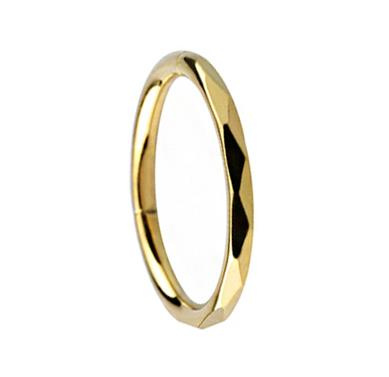 Titanium ring clicker with gold cut - TK-049