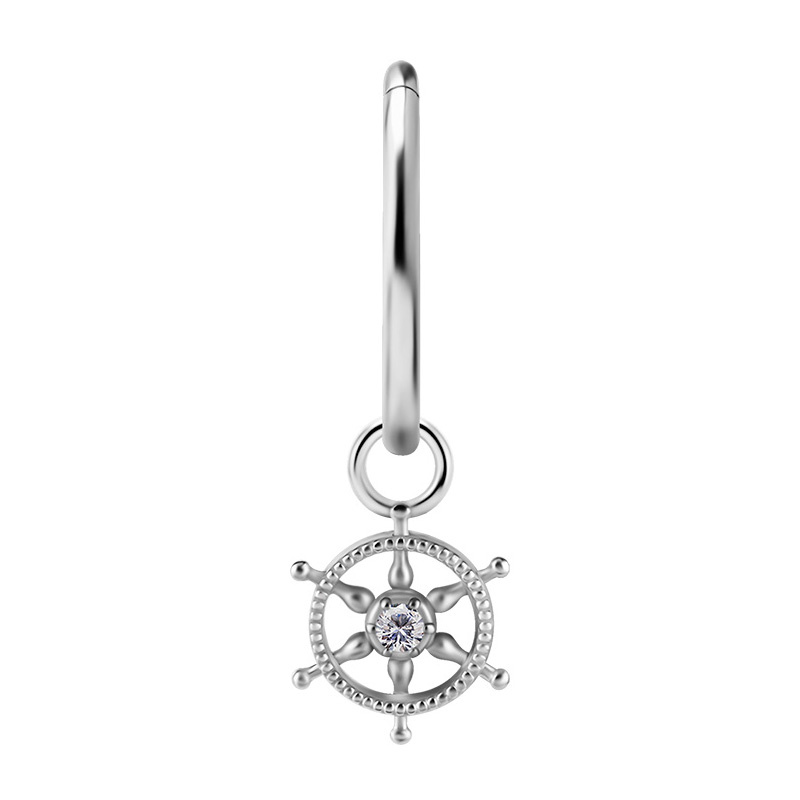 Charms - CoCr NF - silver anchor - PREMIUM ZIRCONIA - D-039