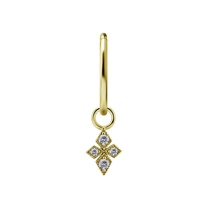 Charms - CoCr NF - triangle with white zircons - gold - D-070