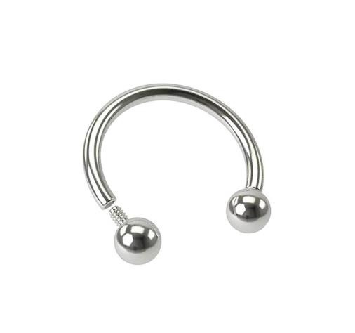 Titanium horseshoe earring - silver - female thread - TKP-002