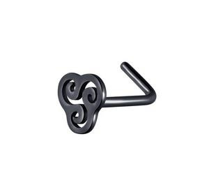 Triskelion black nose stud - NS-012