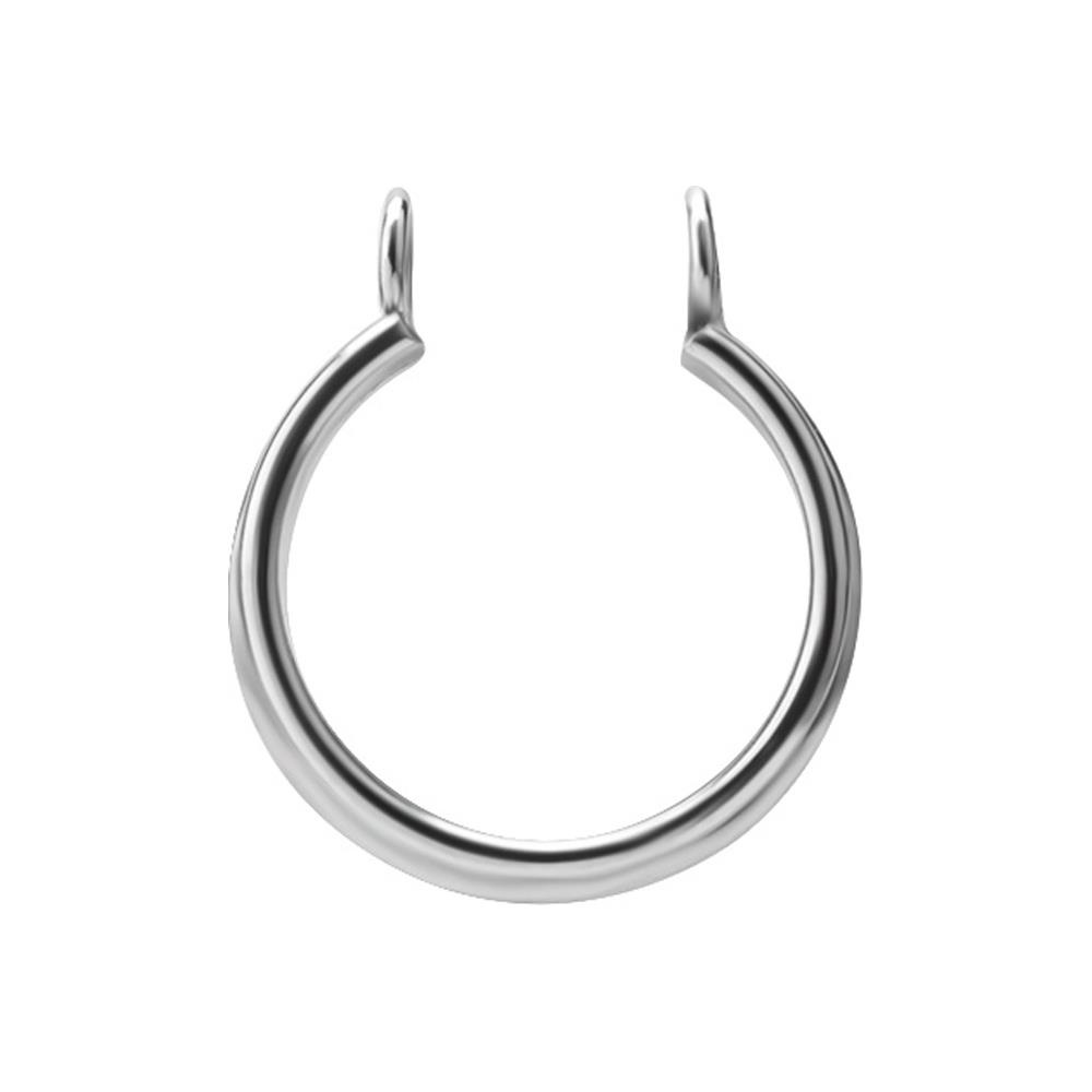 Titanium decorative barbell hoop - silver - D-034