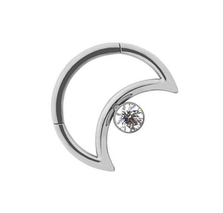 Titanium moon with zirconia silver - TK-065