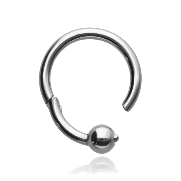 BCR Clicker silver titanium ring - TK-075