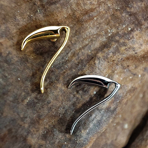 Titanium labret scythe - gold - TGW-168