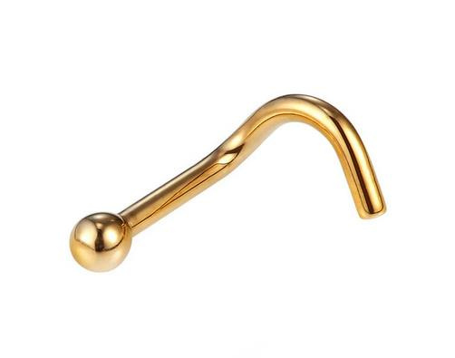 Gold titanium nose stud - TN-001