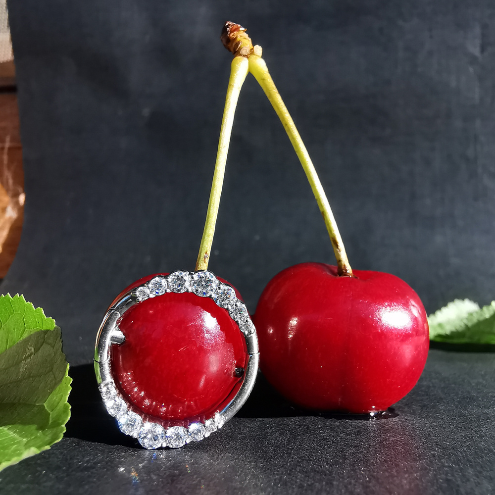 Silver nipple piercing with white zircons - PREMIUM ZIRCON - S-012