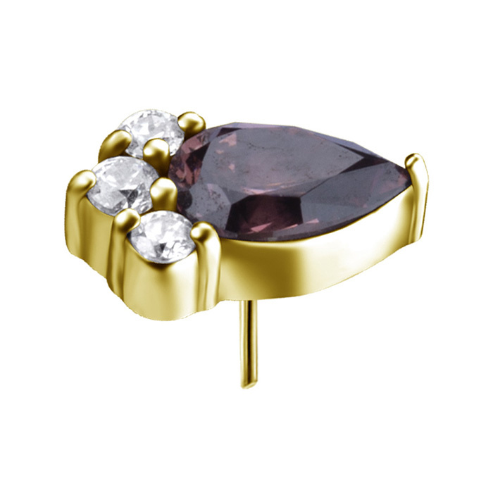 Attachment push in - with white zirconia - CoCr NF - gold - PI-027