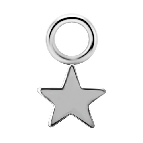 Titanium Charms - star - silver - D-059