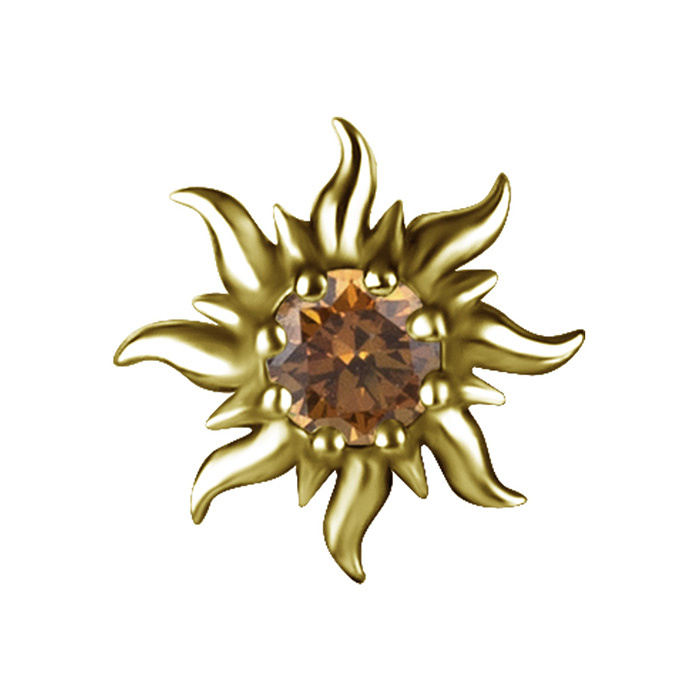Attachment push in - with white zircons - CoCr NF - gold - PI-028