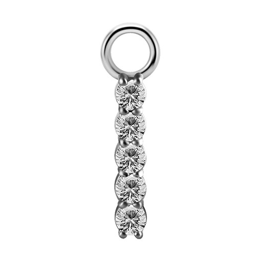 Charms - CoCr NF - silver M - PREMIUM ZIRCONIA - D-038