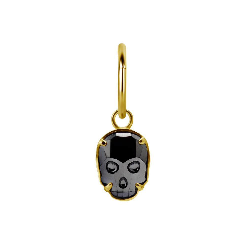 Charms - black skull - gold - D-012