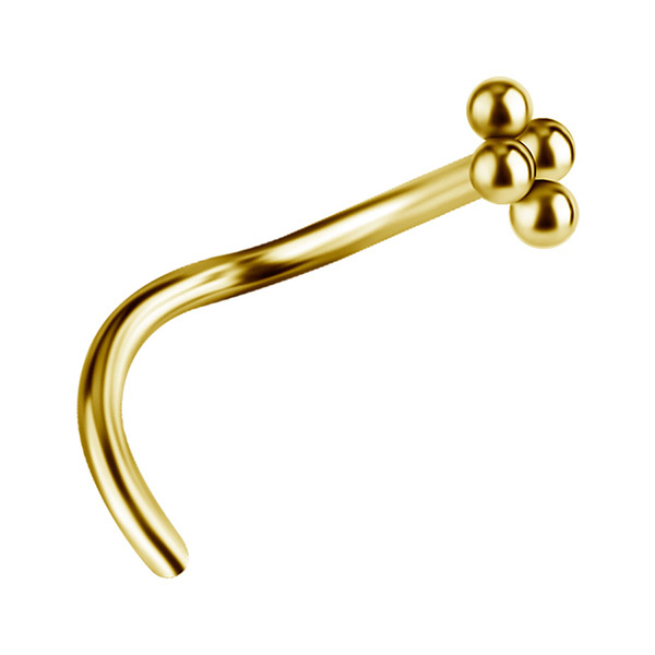 Titanium nose screw decorative - gold - TN-035