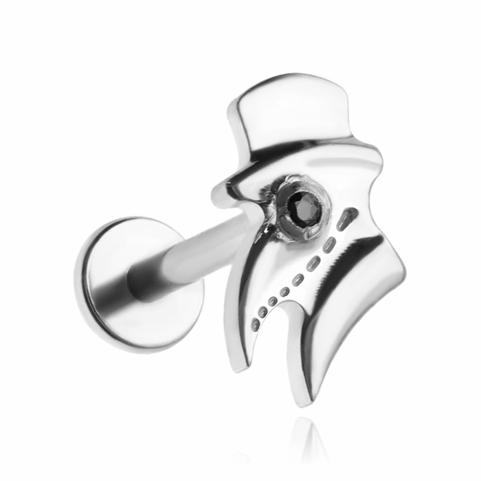 Titanium labret  Dr. Plague - silver - TGW-159