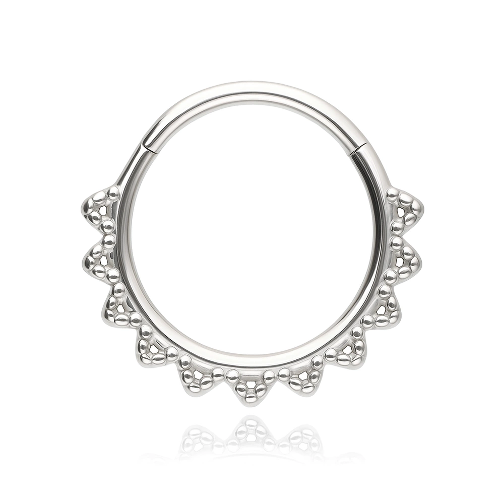 Piercing clicker with white zircons - gold - K-080