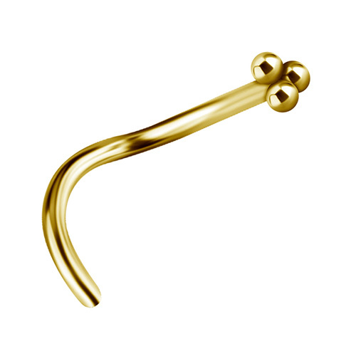 Titanium decorative nose stud - gold - TN-012