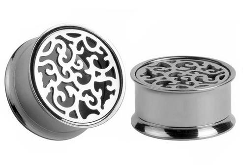 Silver ornamental openwork plug - PT-015