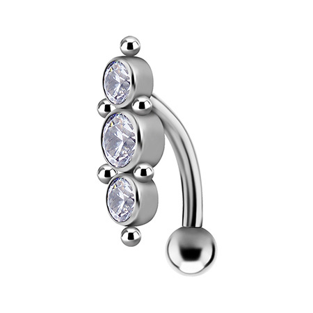 Titanium Belly button ring - Premium Zirconia colored - TPP-035