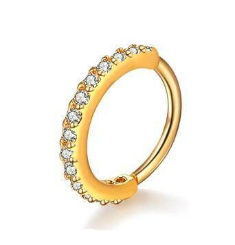 Continuous  hoop ring zirconia gold - CON-005