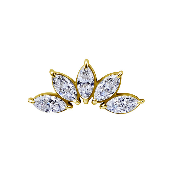 attachment 18K gold ornamental with white zircons - GD18K-038